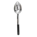 Tablecraft Anti Microbial Black Vinyl Coated Stainless Steel Slotted Spoon, 8 Ounce Capacity