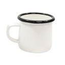 Tablecraft Enamelware Collection Creamy White with Black Rim Mug, 6 Ounce Capacity