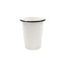 Tablecraft Enamelware Collection Creamy White with Black Rim Tumbler, 16 Ounce Capacity