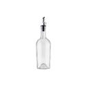 Tablecraft Clear Glass Oil Bottle with Stainless Steel Pourer, 17.5 Ounce -- 12 per case.