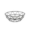Tablecraft Delta Series Black Powder Coated Steel Round Wire Basket, 10 inch Dia.