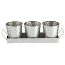 Tablecraft Lattice Collection Stainless Steel Four Piece Snack Set, 14.625 x 4.25 x 4.25 inch