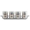 Tablecraft Stainless Steel 4 Piece Coffee Shaker Set with Rack, 6 Ounce Capacity
