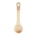 Tablecraft Polycarbonate Beige Perforated Short Handle Spoonout with Maroon Capacity Marking, 1.5 Ounce Capacity -- 12 per case