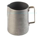 Tablecraft 200 Series Stainless Steel Vintage Finish Frothing Cup with Gold PVD Finish Handle, 36 Ounce Capacity -- 12 per case