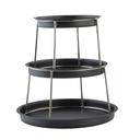 Tablecraft Stainless Steel Black Finish Round Three-Tiered Sharing Tower, 14 x 14 x 13.75 inch