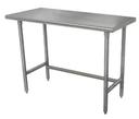 Standard Stainless Steel, Flat Top Work Table With Stainless Steel legs and Open Base, 24 x 60 inch.