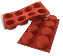 Silikomart SiliconFlex 8 Cavities Cylinder Mold, 2.48 inch Diameter x 1.57 inch Height Cavity
