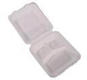 KITCH 24/7 White Compostable 3 Compartment Molded Fiber Hinged Container, 8 x 8 inch -- 200 per case