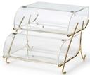 Rosseto Two Tier Bakery Case with Brass Wire Stand, 15.75 x 17.75 x 13.25 inch