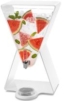 Rosseto Lucid Prism White Acrylic Beverage Dispenser with Drip Tray, 3 Gallon