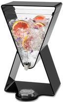 Rosseto Lucid Prism Black Acrylic Beverage Dispenser with Drip Tray, 3 Gallon