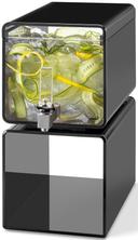 Rosseto Lucid Cuboid Black Acrylic Beverage Dispenser, 2 Gallon