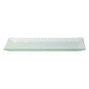 Rosseto Kalderon Zenit White Large 22.5 inch Rectangle Handmade Glass Tray, 22.5 x 7.9 x 1.2 inch
