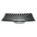 Rosseto Kalderon Stelo Black 14 inch Square Wide Rim Handmade Glass Bowl, set of 2