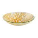 Rosseto Kalderon Radici Mustard 11 inch Round Handmade Glass Bowl, set of 2
