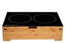 Rosseto Multi Chef 120 Volt 60 Hertz Double Touch Top Induction Heater with Bamboo Base, 22.63 Ã— 14.60 Ã— 6.5 inch