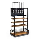 Rosseto Modulite Kit A - EZ Serv 5 Dispenser with Catch Tray 3 Bamboo Shelves and Wire Shelf,, 36 x 20 x 73 inch