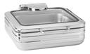 Rosseto Deluxe Stainless Steel Square Chafing Dish with Glass Lid, 6.34 Quart