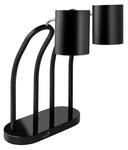 Rosseto Double Black Matte Heat Lamp with Black Metal Base and Plain Shade, 18.5 x 19.5 x 26 inch