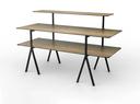 Rosseto Modulite Table 3 Level Kit with Black Legs, 71 x 30 x 43.2 inch