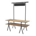 Rosseto Modulite 2 Level Kit with Walnut 2 Table Top Chalkboard Black Display Frame and Legs, 71 x 30 x 87.3 inch