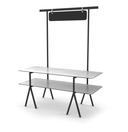 Rosseto Modulite 2 Level Kit with Concrete Gray 2 Table Top Chalkboard Black Display Frame and Legs, 71 x 30 x 87.3 inch
