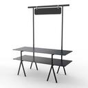 Rosseto Modulite 2 Level Kit with Black Marble 2 Table Top Chalkboard Black Display Frame and Legs, 71 x 30 x 87.3 inch