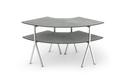 Rosseto Modulite 2 level Kit with Concrete Gray 2 Quarter Round Table Top and Stainless Steel Legs, 64.5 Ã— 33.5 Ã— 31.8 inch