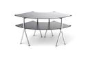 Rosseto Modulite 2 level Kit with Black Marble 2 Quarter Round Table Top and Stainless Steel Legs