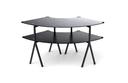 Rosseto Modulite 2 level Kit with Black Marble 2 Quarter Round Table Top and Black Legs, 64.5 Ã— 33.5 Ã— 31.8 inch