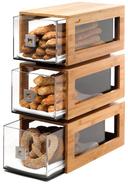Rosseto Three Tier Bamboo Column with Drawer, 8 x 15.5 x 22 inch