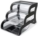 Rosseto Three Tier Bakery Case with Black Matte Frame, 15.4 x 23.5 x 15.75 inch