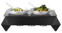 Rosseto Diamond Multi-Chef Black Matte Warmer Kit with Grill 3 Fuel Holders and Reversible Burner Stand, 26.63 x 16 x 7.38 inch