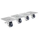 Krowne 3 inch Overall Low Profile 4 inch x 5 inch Plate Caster with Side Brake and 2 inch Wheel, set of 4