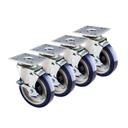 Krowne Economy Series 6 inch Overall 4 x 4 inch Universal Plate Caster with Side Brake and 5 inch Wheel, set of 4