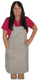 Intedge Beige Poly/Cotton 1 Hip Pocket Deluxe Bib Apron with Matching Ties, 32 inch Long x 28 inch Wide 