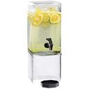 Cal-Mil Clear Square Acrylic Beverage Dispenser with Drip Tray and Ice Chamber, 1.5 Gallon Capacity