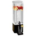Cal-Mil Classic Square Black Base Acrylic Beverage Dispenser with Drip Tray and Ice Chamber, 3 Gallon Capacity