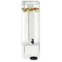 Cal-Mil Clear Square Acrylic Beverage Dispenser with Handles Drip Tray and Ice Chamber, 5 Gallon Capacity