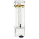 Cal-Mil Clear Square Acrylic Beverage Dispenser with Drip Tray and Ice Chamber, 5 Gallon Capacity