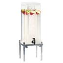 Cal-Mil 1.5 Gallon Acrylic Silver One By One Beverage Dispenser with Ice Chamber, 10.25 x 10.5 x 17.625 inch