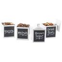 Cal Mil White Melamine Square Jar with Full Lid, 4 x 4 x 4 inch