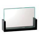 Cal Mil Metal U Frame High End Cardholder with Green Edge Acrylic, 3 1/2 x 2 x 1 inch