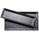 Cal-Mil Melamine Black Rectangle Faux Slate Platter with Raised Rim, 13 x 10 x 1 inch