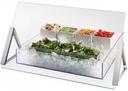 Cal Mil Glass Portable Sneezeguard, 48 x 9 x 18 inch.