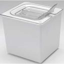 Cal-Mil White Classic Melamine Ice Housing with Clear Pan, 6 x 7 x 7 inch