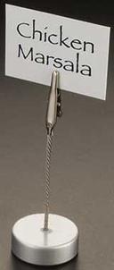 American Metalcraft Aluminum Round Alligator Clip Card Holder, 4-1/4 inch High