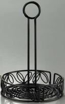 American Metalcraft Black Wrought Iron Condiment Rack, 6 1/4 inch