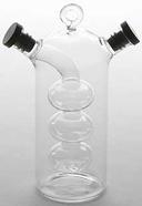 American Metalcraft Glass Oil and Vinegar Cruet with Silicone Lid, 2 1/2 inch Dia
